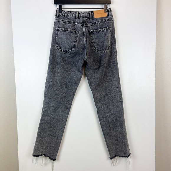 Zara (2) Womens Trafaluc Denim Skinny Jeans High Rise Step Hem Gray Black - Picture 5 of 10